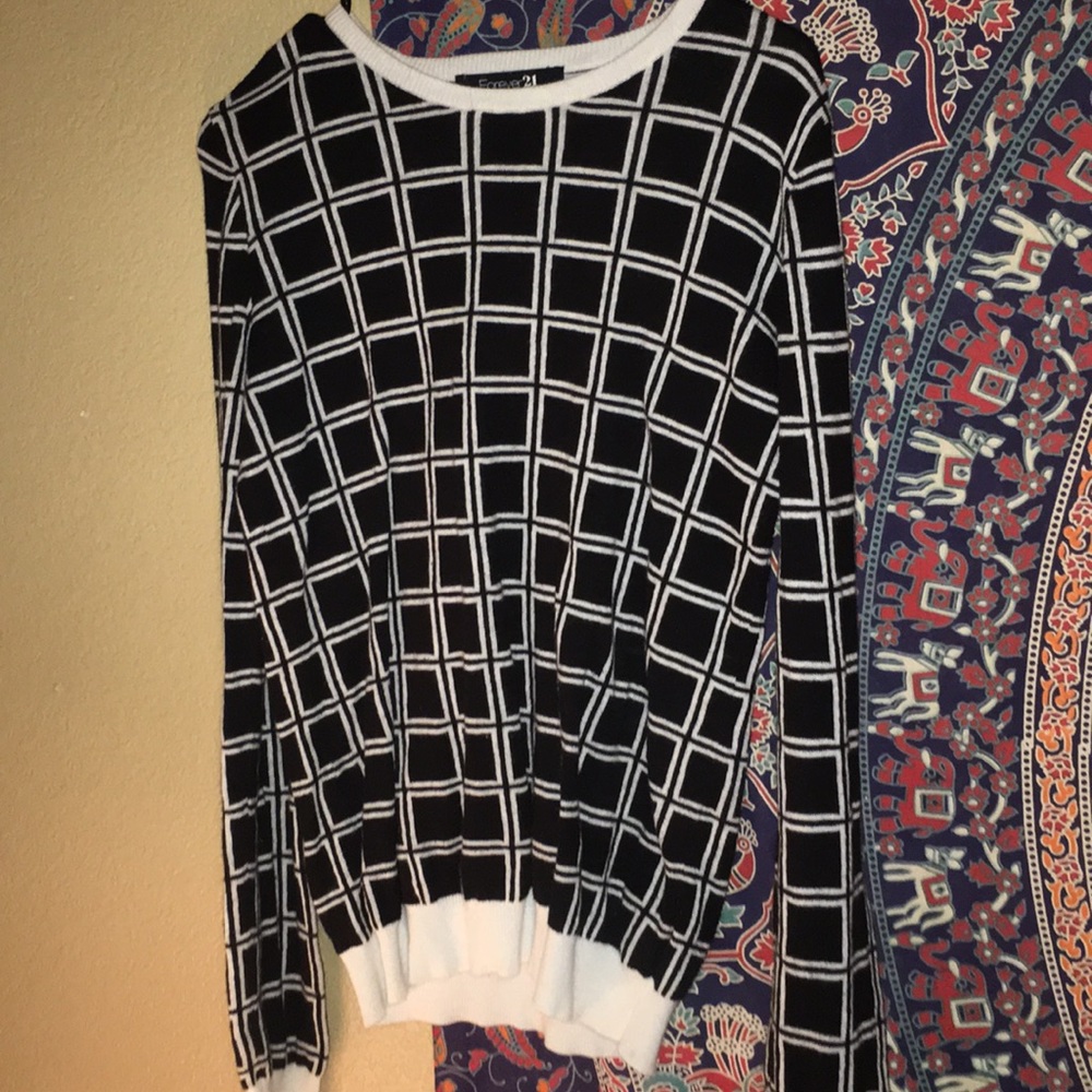 Black and white square sweater